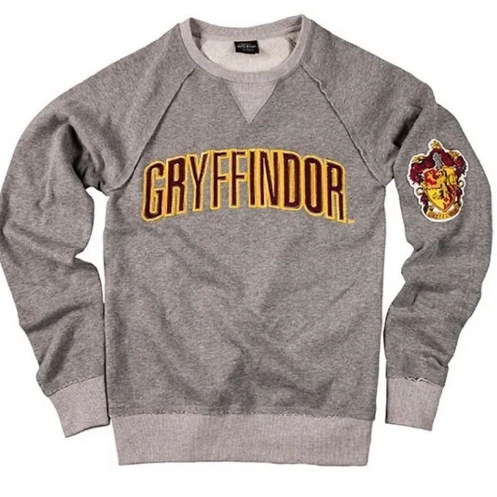Harry Potter Universal Studios Gryffindor Grey Gold Pullover Sweatshirt xsmall